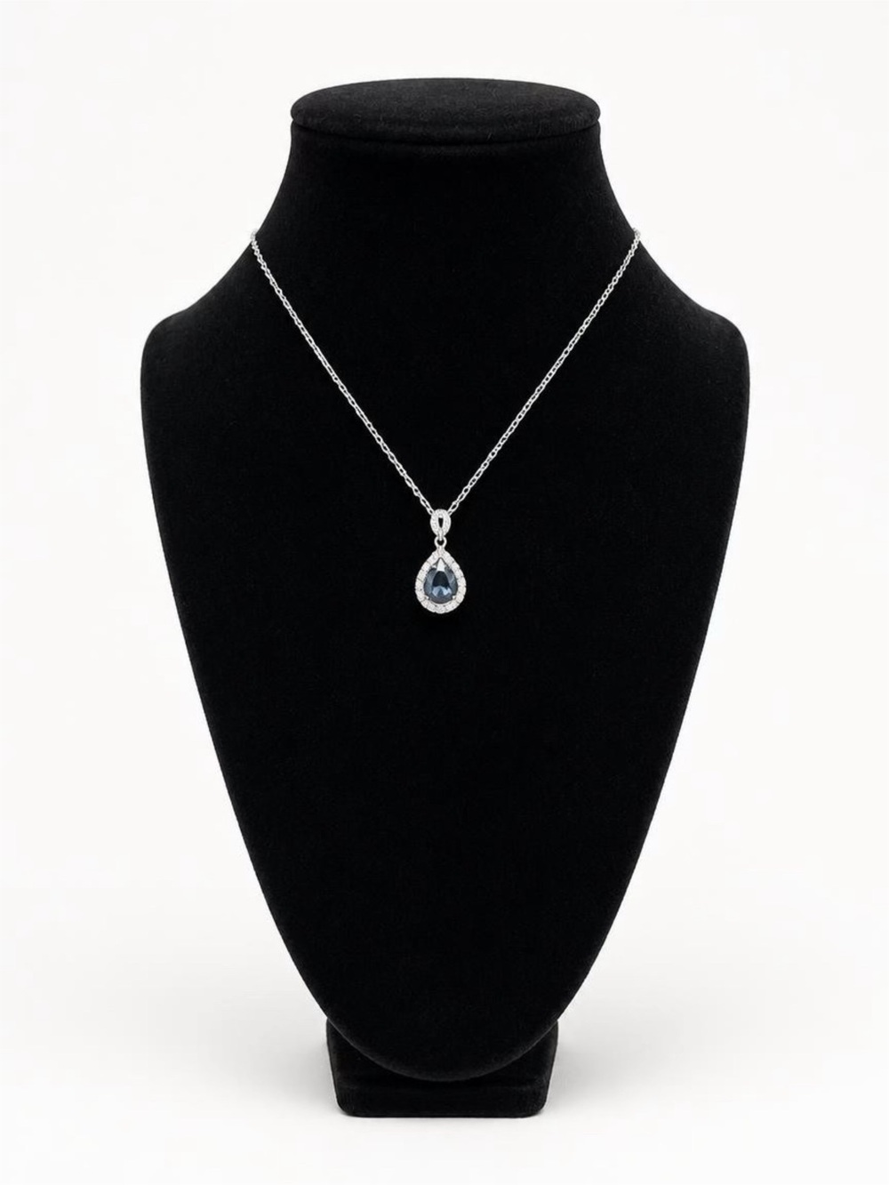 1.0 CT Rainbow Blue Moissanite|18K white gold overlay
